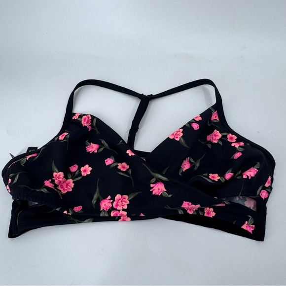 Pink‎ Sport Floral Black and Pink Women's Bra - Picture 2 of 9